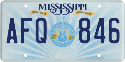 MS license plate AFQ846