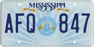 MS license plate AFQ847