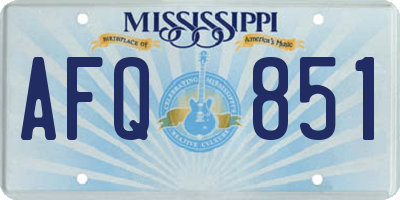 MS license plate AFQ851