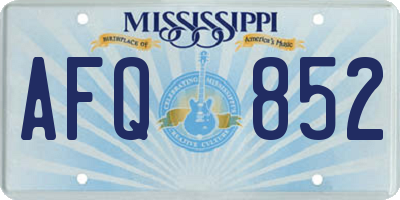 MS license plate AFQ852