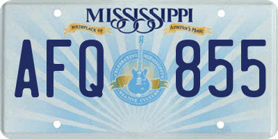 MS license plate AFQ855