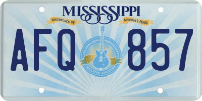 MS license plate AFQ857
