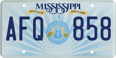 MS license plate AFQ858