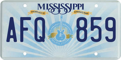 MS license plate AFQ859