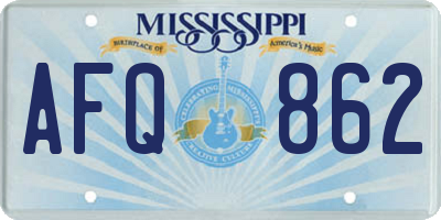 MS license plate AFQ862