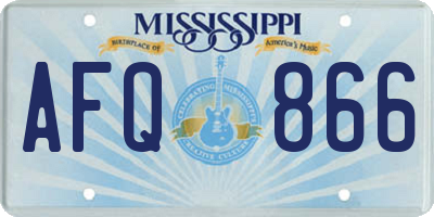 MS license plate AFQ866