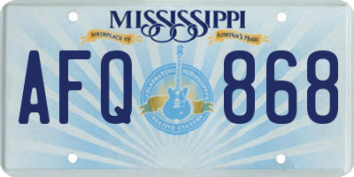 MS license plate AFQ868