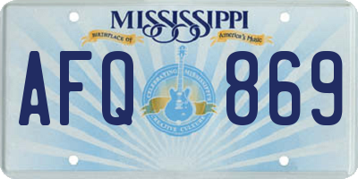 MS license plate AFQ869