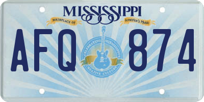 MS license plate AFQ874