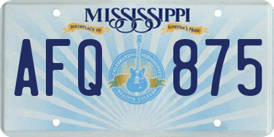 MS license plate AFQ875