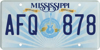 MS license plate AFQ878