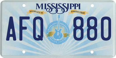MS license plate AFQ880