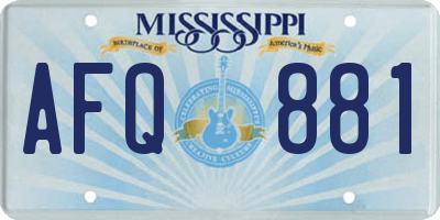 MS license plate AFQ881