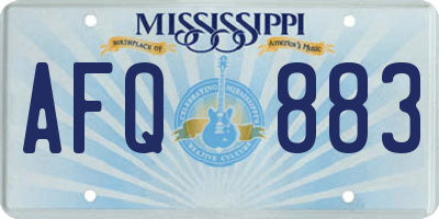 MS license plate AFQ883