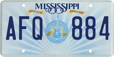 MS license plate AFQ884