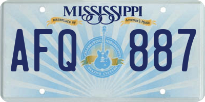MS license plate AFQ887