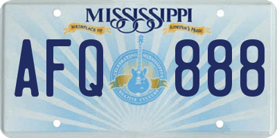 MS license plate AFQ888