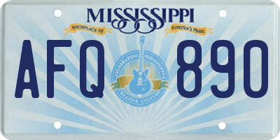 MS license plate AFQ890