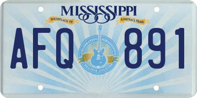 MS license plate AFQ891
