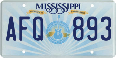 MS license plate AFQ893