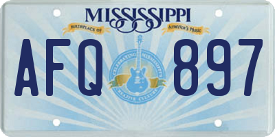 MS license plate AFQ897