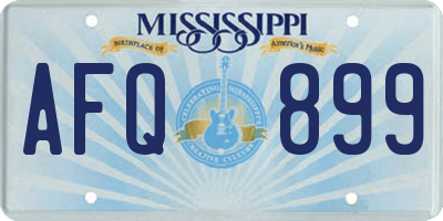 MS license plate AFQ899