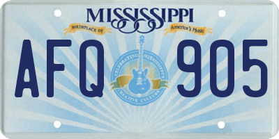 MS license plate AFQ905