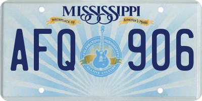 MS license plate AFQ906