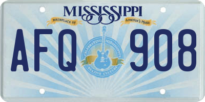 MS license plate AFQ908
