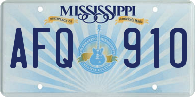 MS license plate AFQ910