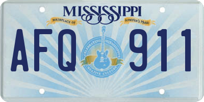 MS license plate AFQ911