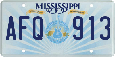 MS license plate AFQ913