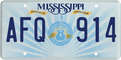 MS license plate AFQ914