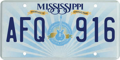 MS license plate AFQ916
