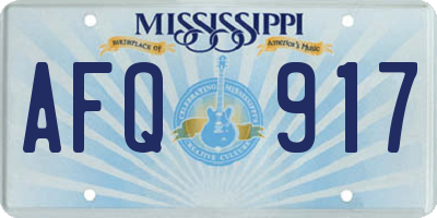 MS license plate AFQ917