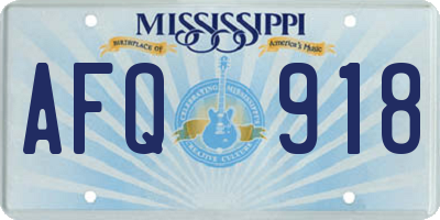 MS license plate AFQ918
