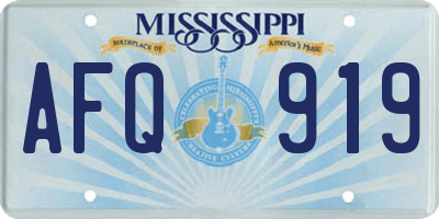 MS license plate AFQ919