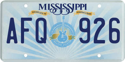 MS license plate AFQ926