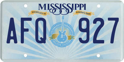 MS license plate AFQ927