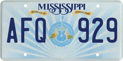 MS license plate AFQ929