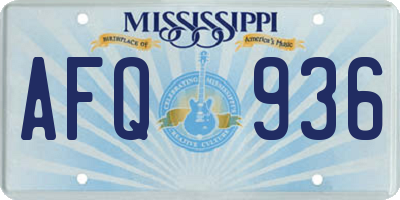 MS license plate AFQ936