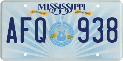MS license plate AFQ938
