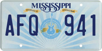 MS license plate AFQ941
