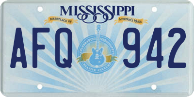 MS license plate AFQ942