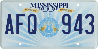 MS license plate AFQ943