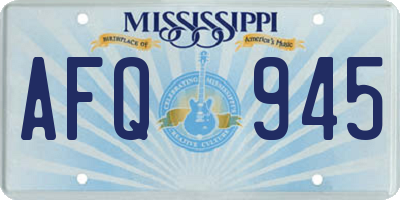 MS license plate AFQ945