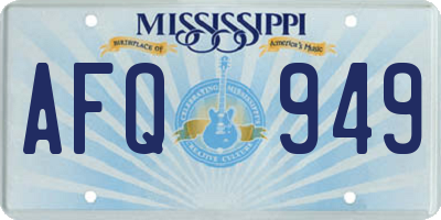 MS license plate AFQ949