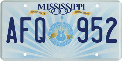 MS license plate AFQ952
