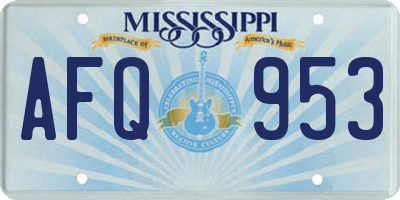 MS license plate AFQ953