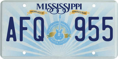 MS license plate AFQ955